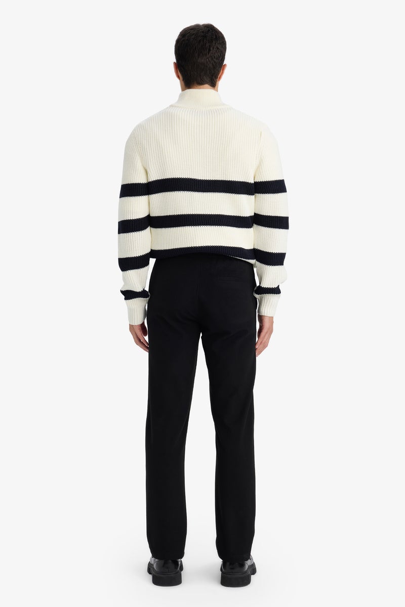 DeFacto Black Man Regular Fit Straight Leg Trousers Casual - Image 5